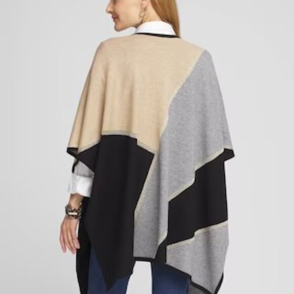 NW0T CHICO'S Colorlock Lurex Ruana. - Picture 2 of 3